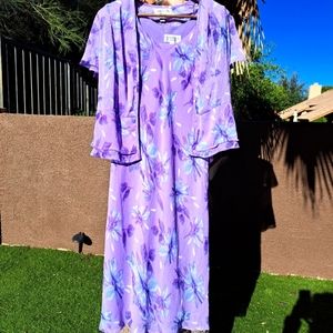 STUDIO 1. 2 PIECE FLORAL PRINT DRESS PURPLE AND BLUE 14.